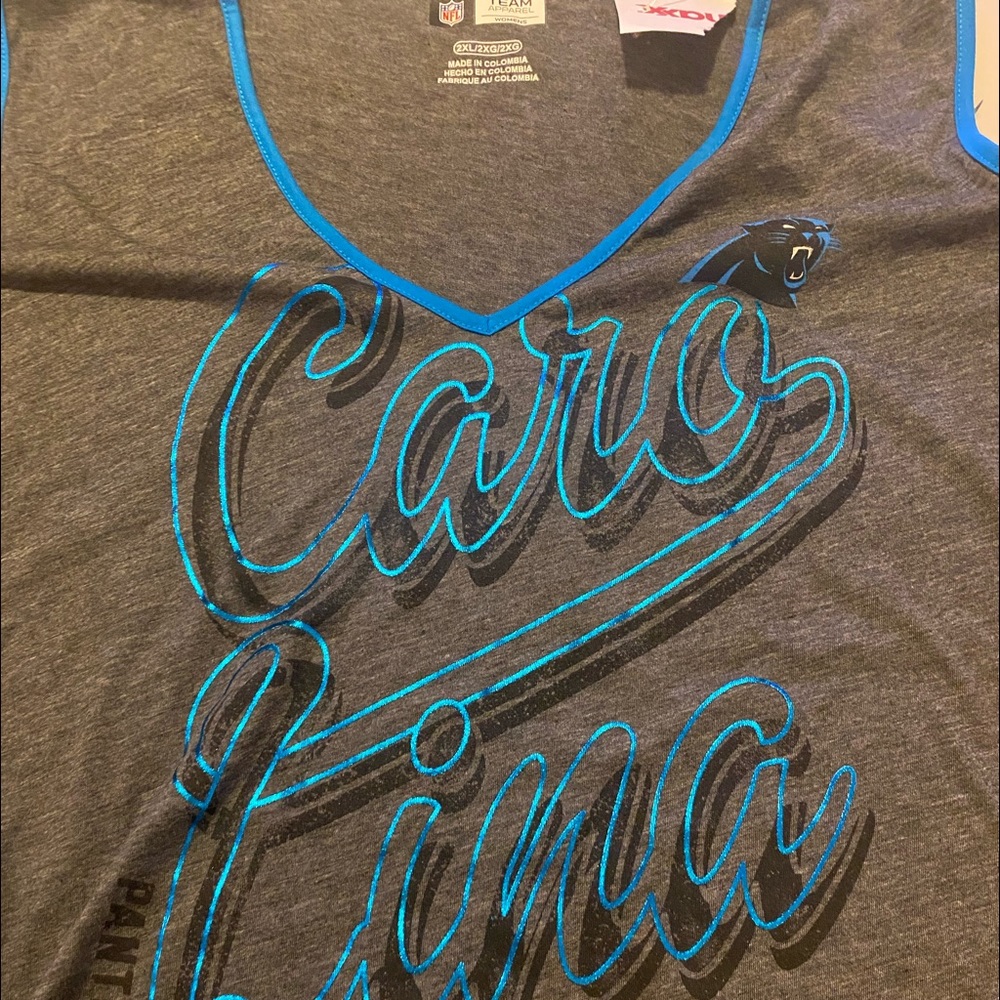 NEW WITH TAGS CAROLINA PANTHERS TOP SIZE 2X - Picture 2 of 3